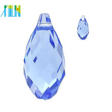 Glass teardrop faceted diamond top drilled drop